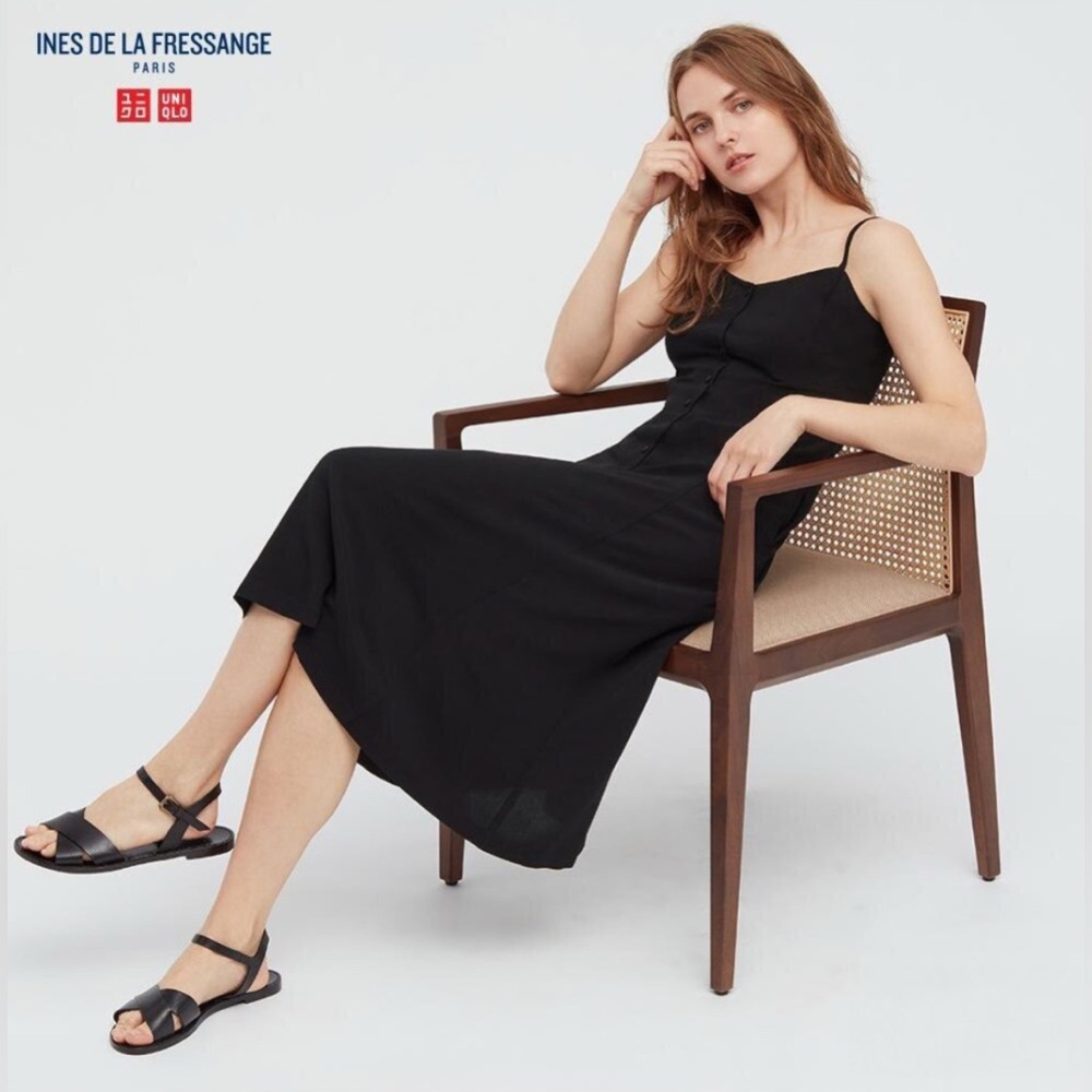 Ines de la Fressange x Uniqlo XS Summer Dress NWT Navy Spaghetti Strap